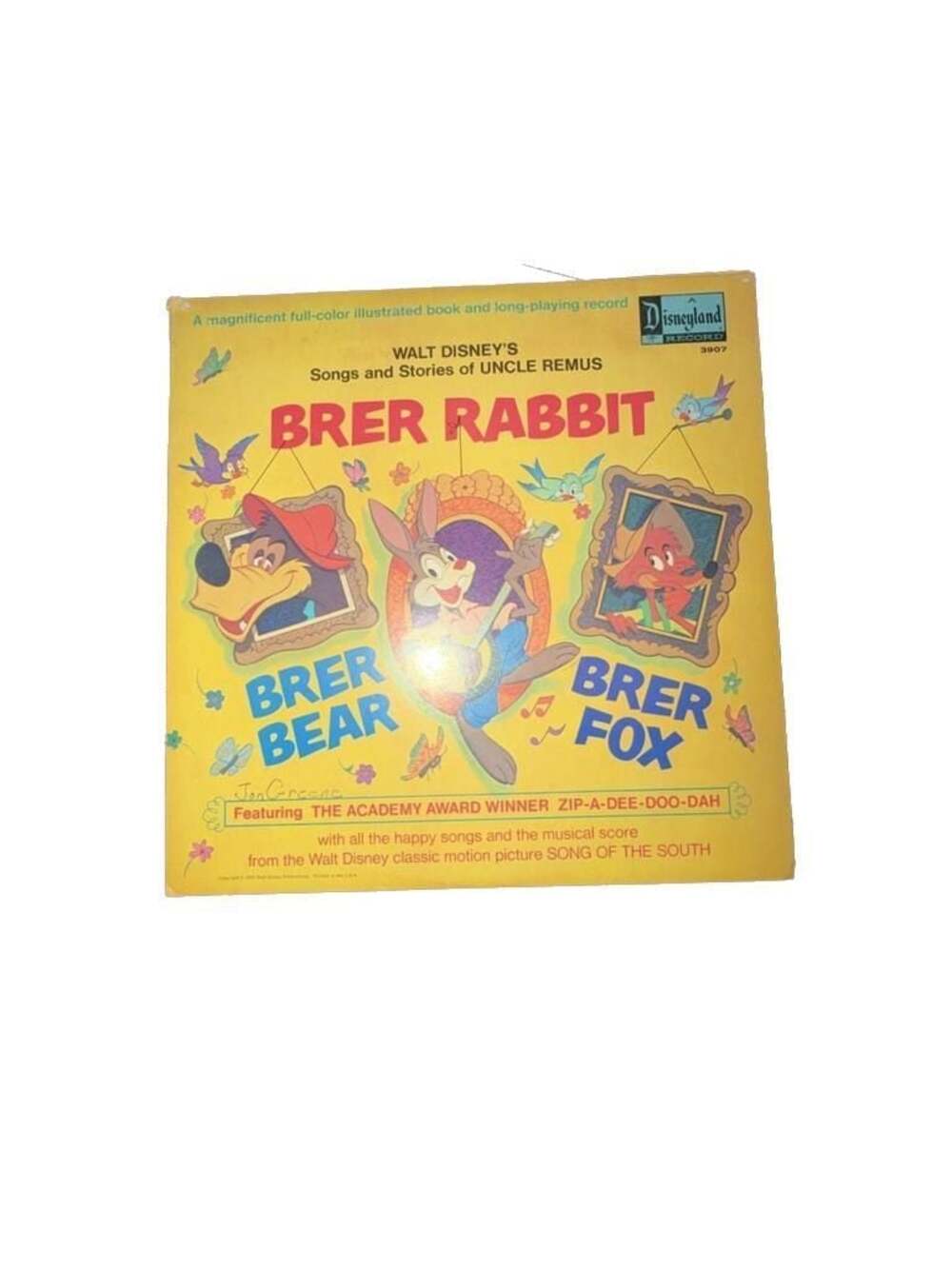 1970 Walt Disneys Songs & Stories of Uncle Remus Brer Rabbit Vinyl Record & Book